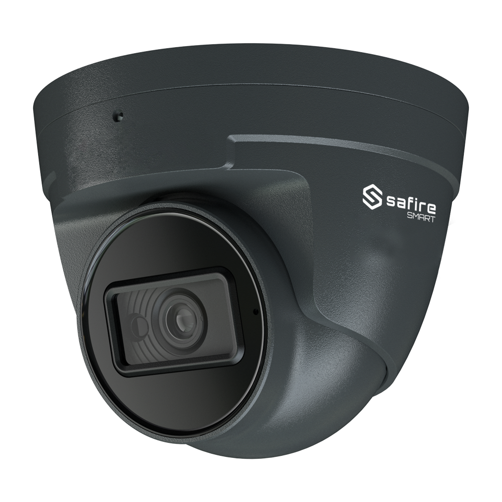 SAFIRE SMART SF-IPT520ZA-4E1-GREY - Safire Smart - Cámara Turret IP gama E1 Inteligencia Artificial - Resolución 4 Megapíxel (2566x1440) - Lente Motorizada 2.8~12mm | Micrófono | IR 50m - AI: Clasificación de humano y vehículo - Impermeabilidad IP67 | PoE