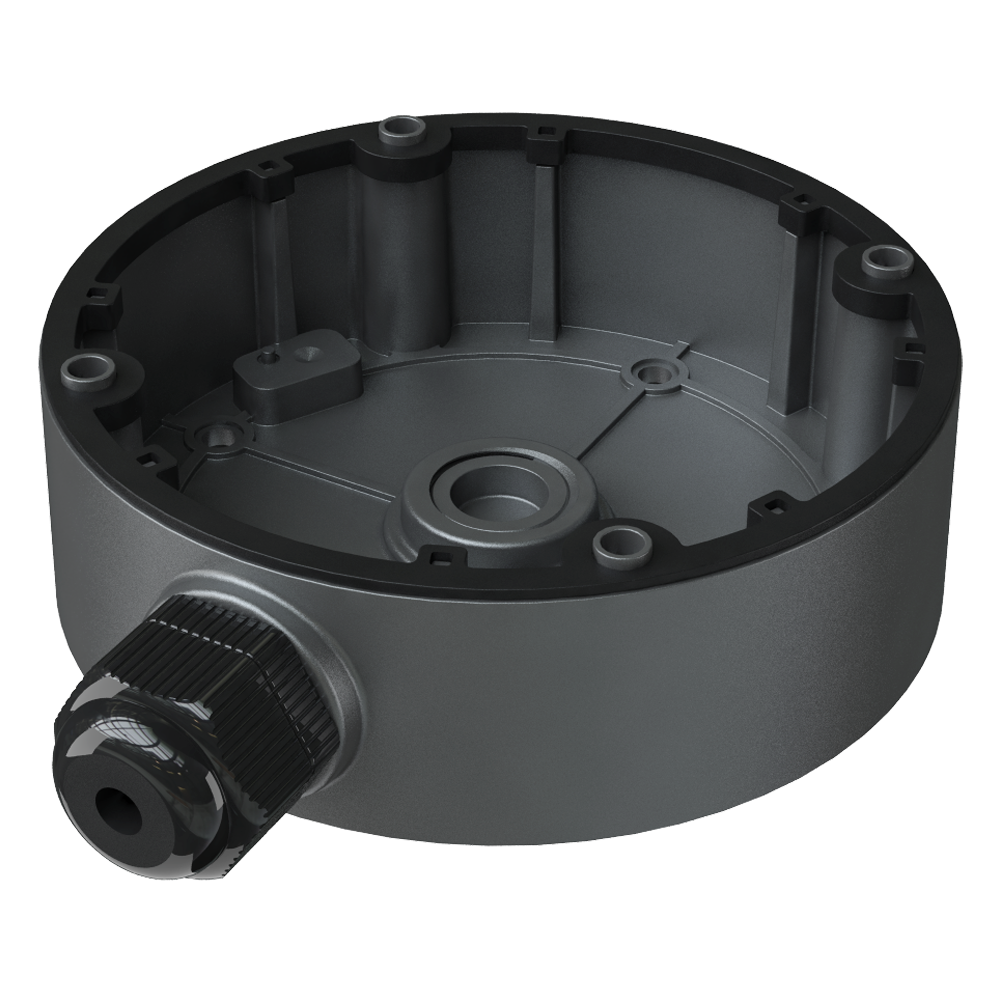 SAFIRE SMART SF-JBOX-0101B-GREY - Caja de conexiones Safire Smart - Para cámaras domo - Apto para uso exterior IP66 - Instalación en techo o pared - 39 (Al) x 117.9 (Ø) x 143.3 (Fo) mm - Pasador de cables