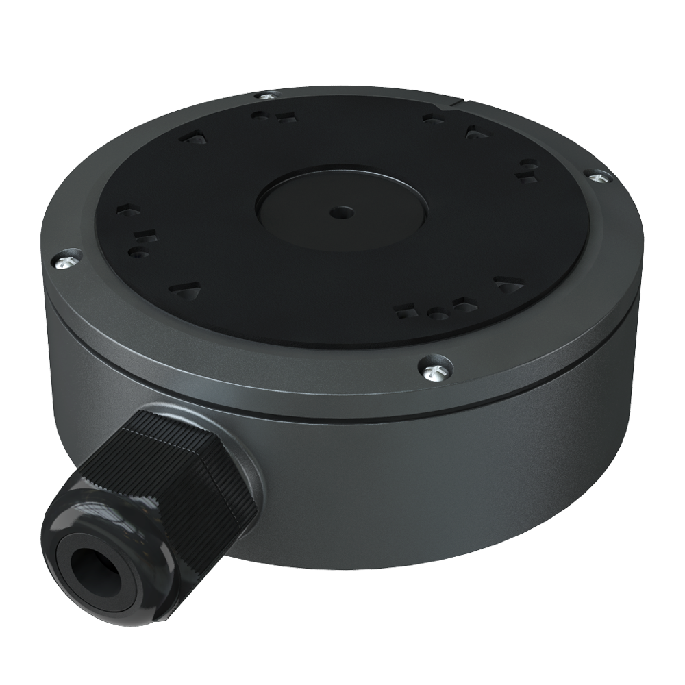 SAFIRE SMART SF-JBOX-0302-GREY - Caja de conexiones Safire Smart - Para cámaras domo - Apto para uso exterior IP66 - Instalación en techo o pared - 50 (Al) x 139.3 (Ø) x 171.6 (Fo) mm - Pasador de cables