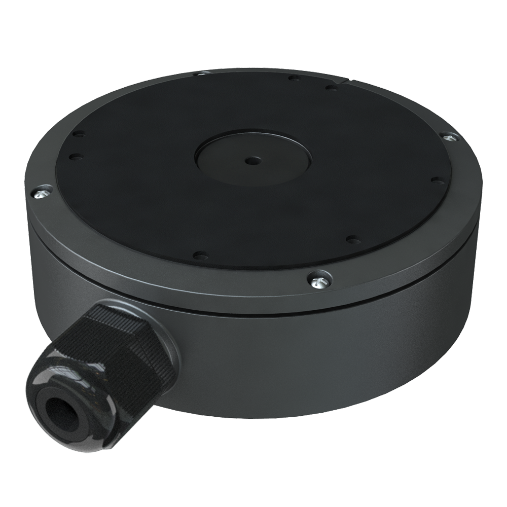 SAFIRE SMART SF-JBOX-0303-GREY - Caja de conexiones Safire Smart - Para cámaras domo - Apto para uso exterior IP66 - Instalación en techo o pared - 50 (Al) x 155.4 (Ø) x 188 (Fo) mm - Pasador de cables