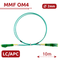 SAFIRE SF-LC-APC-LC-APC-OM4-DX-10M-A - Cable de conexión de fibra óptica - Fibra multimodo OM4 - Conector LC APC dúplex - Longitud 10m - Cubierta LSZH - Compatibilidad genérica - imagen 1