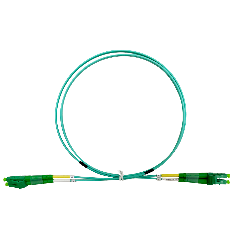 SAFIRE SF-LC-APC-LC-APC-OM4-DX-1M-A - Cable de conexión de fibra óptica - Fibra multimodo OM4 - Conector LC APC dúplex - Longitud 1m - Cubierta LSZH - Compatibilidad genérica - imagen 1