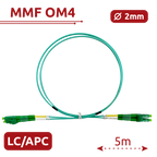 SAFIRE SF-LC-APC-LC-APC-OM4-DX-5M-A - Cable de conexión de fibra óptica - Fibra multimodo OM4 - Conector LC APC dúplex - Longitud 5m - Cubierta LSZH - Compatibilidad genérica - imagen 1