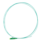 SAFIRE SF-LC-APC-OM4-0015M-D09-A - Pigtail de fibra óptica simplex - Fibra multimodo OM4 de alta velocidad - Conector LC con pulido APC - Diámetro ultrafino de 0.9 mm (tight buffer) - Longitud exacta de 1.5 metros - Cubierta exterior LSZH color Aqua - imagen 1