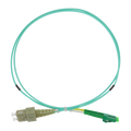 SAFIRE SF-LC-APC-SC-UPC-OM4-DX-1M - Cable de conexión de fibra óptica dúplex - Fibra multimodo OM4 de alta velocidad - Conectores híbridos LC APC y SC UPC - Longitud exacta de 1 metro - Cubierta exterior LSZH color Aqua - Compatibilidad de uso genérica un - imagen 1