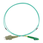 SAFIRE SF-LC-APC-SC-UPC-OM4-DX-1M - Cable de conexión de fibra óptica dúplex - Fibra multimodo OM4 de alta velocidad - Conectores híbridos LC APC y SC UPC - Longitud exacta de 1 metro - Cubierta exterior LSZH color Aqua - Compatibilidad de uso genérica un - imagen 1