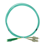 SAFIRE SF-LC-APC-SC-UPC-OM4-DX-3M - Cable de conexión de fibra óptica dúplex - Fibra multimodo OM4 de alta velocidad - Conectores híbridos LC APC y SC UPC - Longitud exacta de 3 metros - Cubierta exterior LSZH color Aqua - Compatibilidad de uso genérica u - imagen 1
