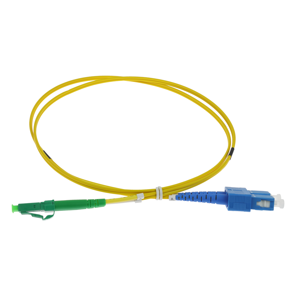 SAFIRE SF-LC-APC-SC-UPC-SM-DX-1M - Cable de conexión de fibra óptica dúplex - Fibra monomodo G657A2 de alto rendimiento - Conectores híbridos LC APC y SC UPC - Longitud exacta de 1 metro - Cubierta exterior LSZH color amarillo - Compatibilidad de uso gené - imagen 1