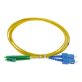 SAFIRE SF-LC-APC-SC-UPC-SM-DX-3M - Cable de conexión de fibra óptica dúplex - Fibra monomodo G657A2 de alto rendimiento - Conectores híbridos LC APC y SC UPC - Longitud exacta de 3 metros - Cubierta exterior LSZH color amarillo - Compatibilidad de uso gen - imagen 1