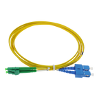 SAFIRE SF-LC-APC-SC-UPC-SM-DX-3M - Cable de conexión de fibra óptica dúplex - Fibra monomodo G657A2 de alto rendimiento - Conectores híbridos LC APC y SC UPC - Longitud exacta de 3 metros - Cubierta exterior LSZH color amarillo - Compatibilidad de uso gen - imagen 1