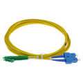 SAFIRE SF-LC-APC-SC-UPC-SM-DX-5M - Cable de conexión de fibra óptica dúplex - Fibra monomodo G657A2 de alto rendimiento - Conectores híbridos LC APC y SC UPC - Longitud exacta de 5 metros - Cubierta exterior LSZH color amarillo - Compatibilidad de uso gen - imagen 1