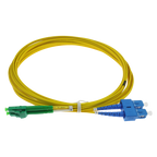 SAFIRE SF-LC-APC-SC-UPC-SM-DX-5M - Cable de conexión de fibra óptica dúplex - Fibra monomodo G657A2 de alto rendimiento - Conectores híbridos LC APC y SC UPC - Longitud exacta de 5 metros - Cubierta exterior LSZH color amarillo - Compatibilidad de uso gen - imagen 1