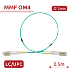 SAFIRE SF-LC-UPC-LC-UPC-OM4-DX-05M-A - Cable de conexión de fibra óptica - Fibra multimodo OM4 - Conector LC UPC dúplex - Longitud 0.5m - Cubierta LSZH - Compatibilidad genérica - imagen 1