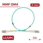 SAFIRE SF-LC-UPC-LC-UPC-OM4-DX-5M-A - Cable de conexión de fibra óptica - Fibra multimodo OM4 de alta velocidad - Conectores LC UPC en formato dúplex - Longitud exacta de 5 metros - Cubierta exterior LSZH segura - Compatibilidad de uso genérica - imagen 1