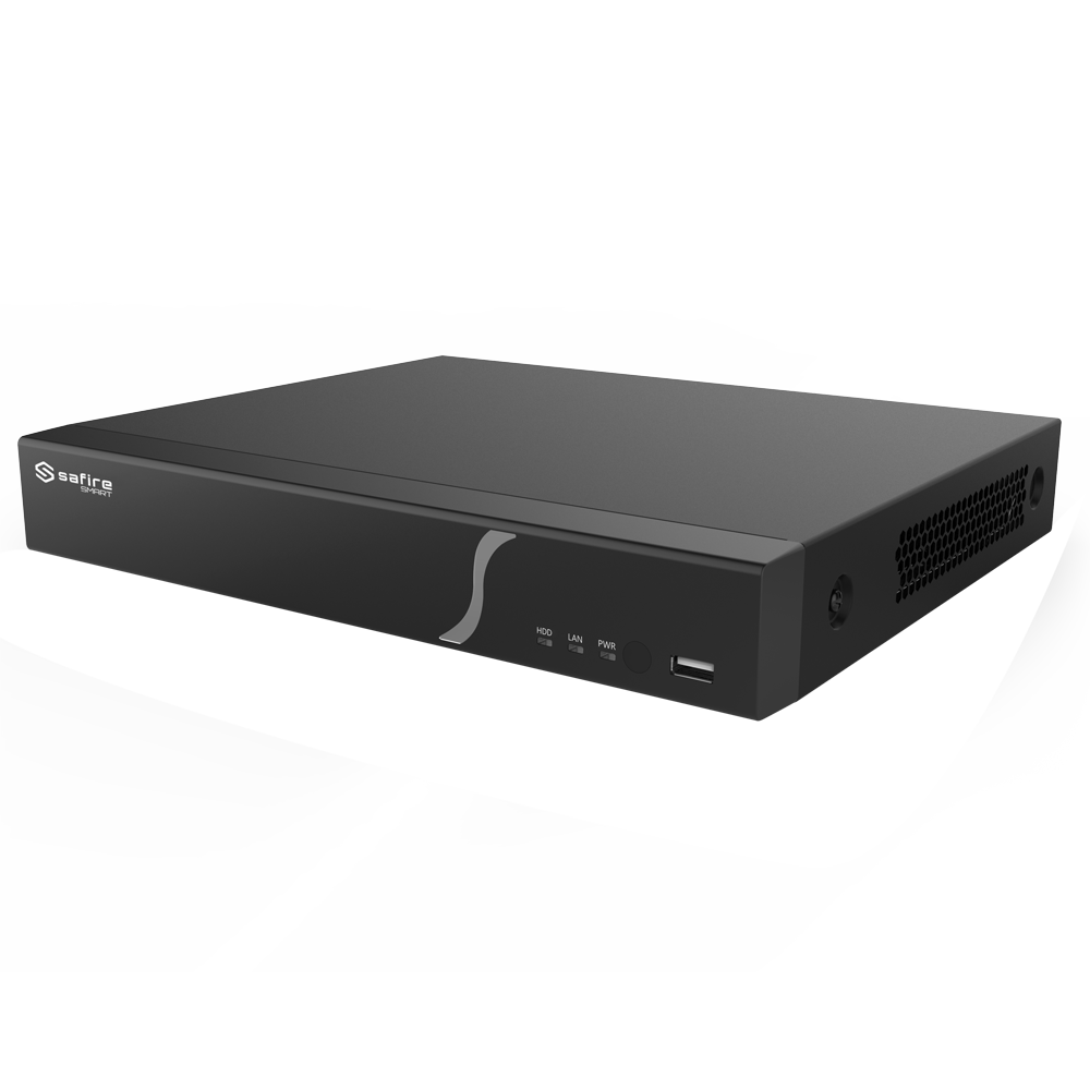 SAFIRE SMART SF-NVR8108A-8P-B2 - Safire Smart - Grabador NVR para cámaras IP gama B2 - 8CH Puertos PoE / Compresión H.265S / 1HDD - Resolución hasta 12Mpx / Ancho de banda 80Mbps - HDMI 4K y VGA / Dewarping Fisheye - Reconocimiento facial, Metadatos de ví