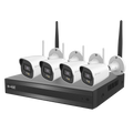 SAFIRE SMART SF-NVRKIT0108-4BCAMWIFI - Kit CCTV inalámbrico Plug&amp;Play - 4 Cámaras Bullet de 4Mpx luz dual para exterior - 1 NVR de 8CH y espacio para 1HDD - WiFi Cascada - Inteligencia artificial de humano y vehículo - Compatible con Safire Smart APP