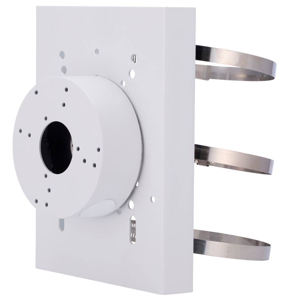 SAFIRE SMART SF-PB-0105+0501 - Soporte de poste Safire Smart - Altura 215 mm - Diámetro de la base para cámaras 109.5 mm - Apto para uso en exterior - Color blanco - Fabricado en aleación de aluminio