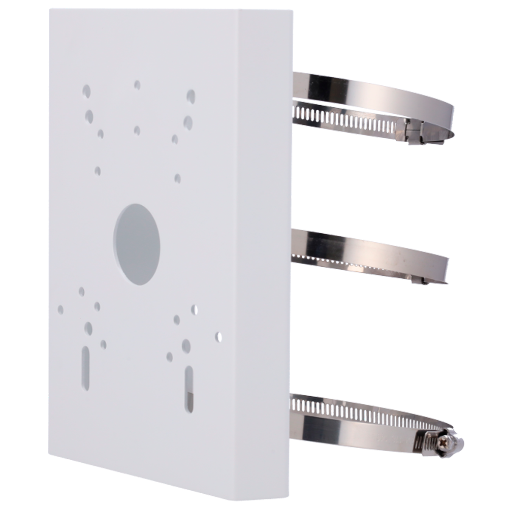 SAFIRE SMART SF-PBRACKET-0501 - Soporte para mástiles/farolas Safire Smart - Para cámaras domo motorizadas - Rango diámetro 118~140 mm - Fabricando en acero laminado SPCC - Color blanco | 215 (Al) x 164.7 (An) x 54 (Fo)mm - Pasador de cables - imagen 1