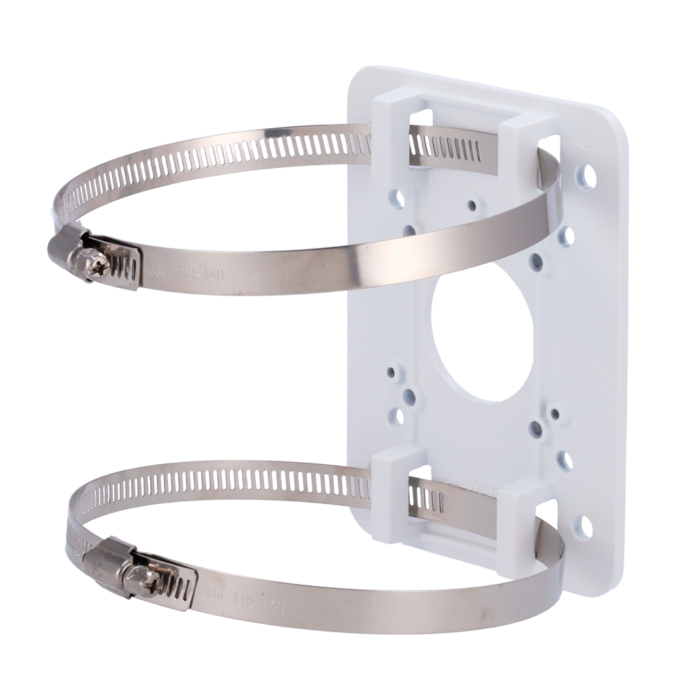 SAFIRE SMART SF-PBRACKET-0502 - Soporte para mástiles/farolas Safire Smart - Para cámaras domo motorizadas - Rango diámetro 80~140 mm - Fabricando en ADC12 - Color blanco - 140 (Al) x 104 (An) x 19 (Fo) mm - imagen 1