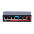 SAFIRE SF-POE-EXT0604-60 - Extensor PoE Safire. - Soporta estándares modernos IEEE 802.3af/at/bt. - Dispone de 6 puertos RJ45 (2 Uplink / 4 PoE). - Suministro de potencia masiva de hasta 60 W. - Transferencia de datos a velocidad de 10/100M. - Función int - imagen 1