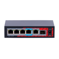 SAFIRE SF-POE-EXT0604-GF-60 - Extensor PoE Safire. - Soporta estándares modernos IEEE 802.3af/at/bt. - Dispone de 6 puertos (4 PoE / 1 Uplink / 1 SFP). - Suministro de potencia masiva de hasta 60 W. - Transferencia de datos Gigabit 10/100/1000M. - Función - imagen 1