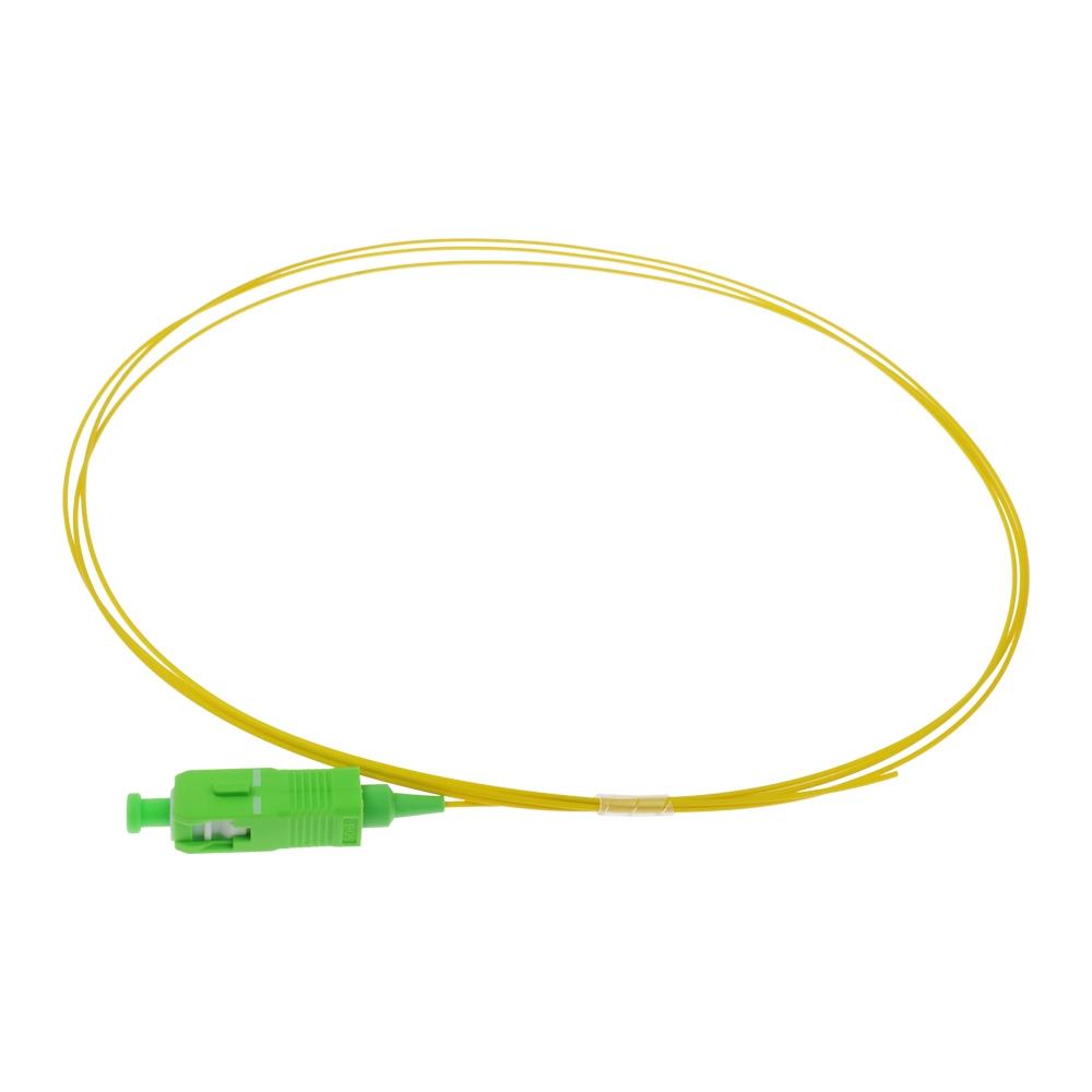 SAFIRE SF-SC-APC-OS2-0015M-D09-Y - Pigtail de fibra óptica simplex - Fibra monomodo G657A2 de alto rendimiento - Conector SC con pulido APC - Diámetro ultrafino de 0.9 mm (tight buffer) - Longitud exacta de 1.5 metros - Cubierta exterior LSZH color amaril - imagen 1