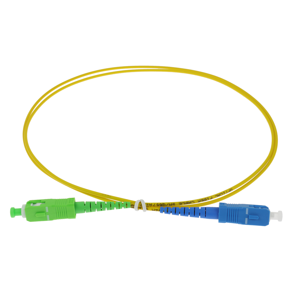 SAFIRE SF-SC-APC-SC-UPC-SM-SX-1M - Cable de conexión de fibra óptica simplex - Fibra monomodo G657A2 de alto rendimiento - Conectores híbridos SC APC y SC UPC - Longitud exacta de 1 metro - Cubierta exterior LSZH segura contra incendios - Compatibilidad d - imagen 1