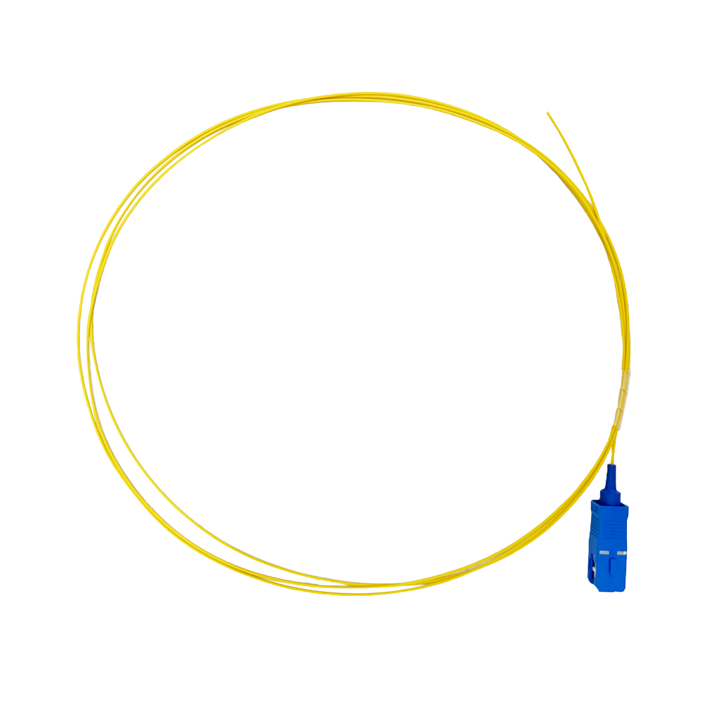 SAFIRE SF-SC-UPC-OS2-0015M-D20-Y - Pigtail de fibra óptica simplex - Fibra monomodo G657A2 de alto rendimiento - Conector SC con pulido UPC - Grosor de cable estándar de 2.0 mm - Longitud exacta de 1.5 metros - Cubierta exterior LSZH color amarillo - imagen 1
