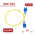 SAFIRE SF-SC-UPC-SC-UPC-OS2-DX-2M-Y - Cable de conexión de fibra óptica - Fibra monomodo OS2 - Conector SC UPC dúplex - Longitud 2m - Cubierta LSZH - Compatibilidad genérica - imagen 1