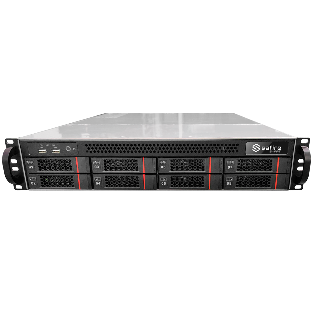 SAFIRE SMART SF-SERVERVMS-1000CH - Safire Smart - Servidor con VMS hasta 1000CH - 256 dispositivos - Hasta 64 usuarios - Hasta 8HDD de 10TB cada uno / RAID - Compatible con ONVIF