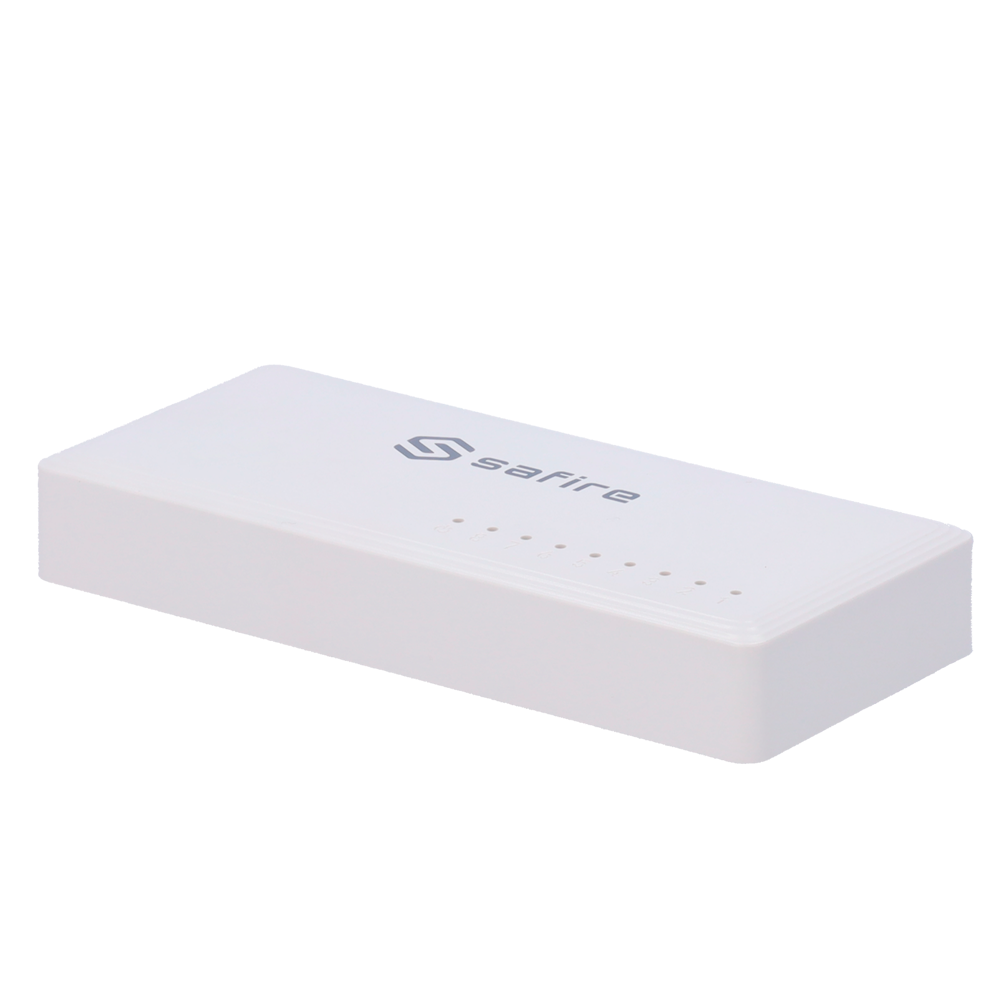 SAFIRE SF-SW08-G - Safire - Switch de sobremesa - 8 puertos Gigabit - Velocidad 10/100/1000 Mbps - Plug &amp; Play - Tecnología de ahorro de energía - imagen 1