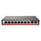 SAFIRE SF-SW1008POE-96 - Switch PoE - 8 puertos PoE + 2 Uplink RJ45 - Velocidad 10/100 Mbps - Funciones: Ai VLan/QOS/CCTV Extend/PoE - Norma IEEE802.3af (PoE) / at (PoE+) - Hasta 96W en total para todos los puertos - imagen 1