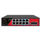 SAFIRE SF-SW1208HIPOE-GMF-120 - Safire Switch Hi-PoE - 8 puertos PoE + 2 SFP + 2 RJ45 - Velocidad de puertos Gigabit 10/100/1000Mbps - 6 Puertos PoE+ 30W + 2 Puertos Hi-PoE 60W - PoE Watchdog - Hasta 120W Potencia PoE total - imagen 1