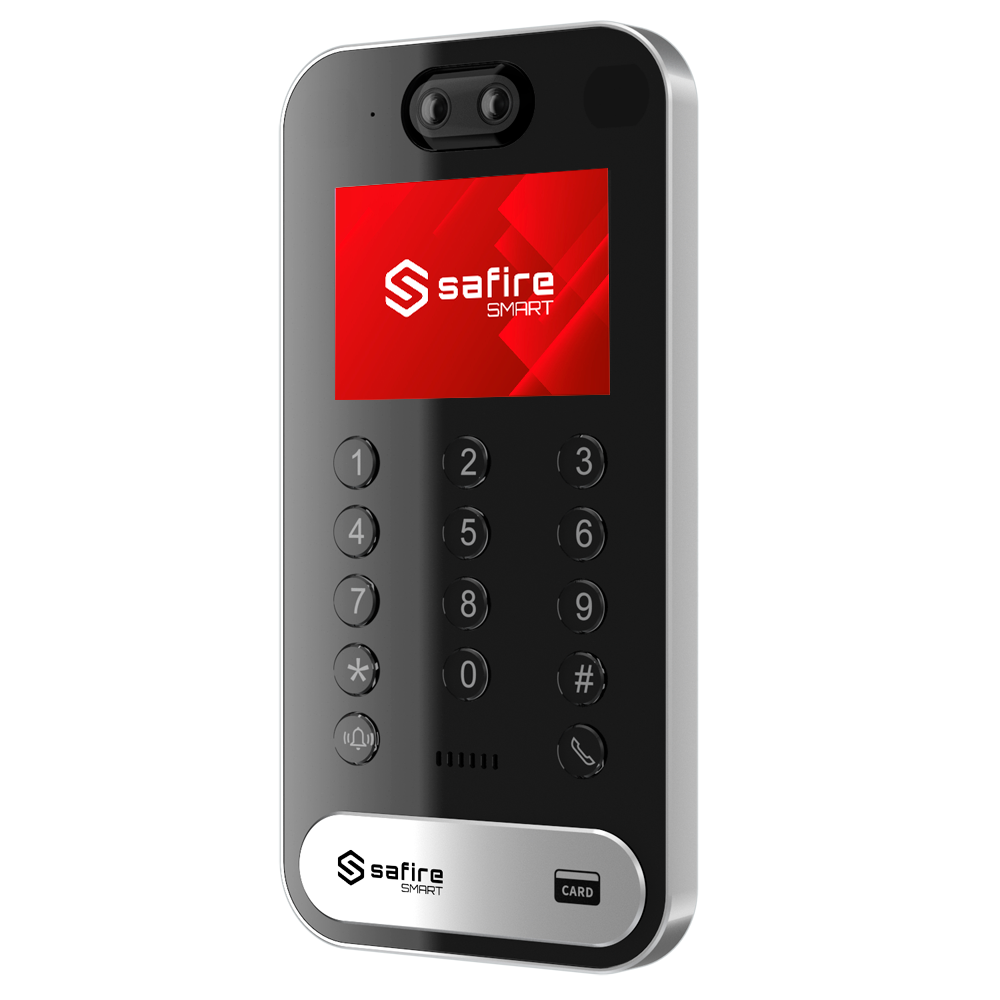 SAFIRE SMART SF-VI134-IPW-FACIAL - Videoportero IP WiFi - Cámara 2 Mpx | Audio bidireccional - Facial, tarjeta EM/MF y PIN | 2 relés - App móvil con o sin monitor - Pantalla TFT 3.5" | IP67 y IK04 - Montaje en superficie | PoE