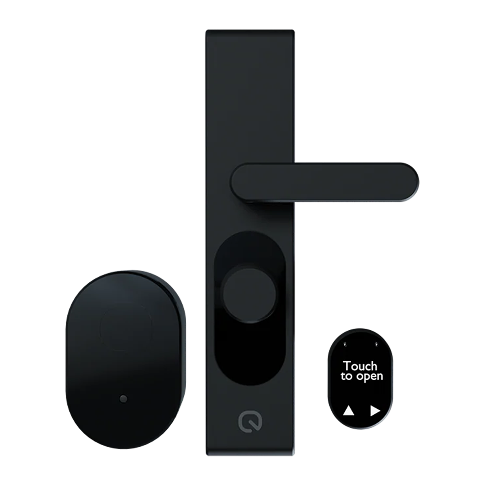 SHELLY SH-LOQED-2S-BLACK - LOQED Touch Smart Lock 2S Negro - Apertura táctil por proximidad Bluetooth Touch - Mecanismo de bloqueo motorizado de tres puntos - Acceso por código PIN con teclado integrado - Gestión remota mediante conectividad Wi-Fi - Compa