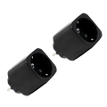 SHELLY SH-PLUG-M-GEN3-B-X2 - Shelly Plug M Gen3 (Negro) 2 Pcs - Monitoreo preciso del consumo eléctrico - Protección contra sobretensión / Schuko (F/E) - WiFi 2.4GHz / Bluetooth / Matter / Range Ext - Soporta AC 230V / 3000W / 13A - Compatible con Apple H - imagen 1