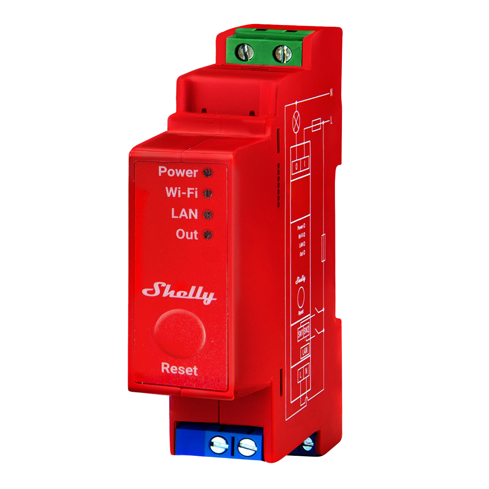 SHELLY SH-PRO-1PM - Relé Shelly Pro 1PM - Controlador Inteligente Carril DIN - Relé de 1 canal / Medición de Consumo - WiFi 2.4GHz / Bluetooth / LAN / Matter - Soporta AC 110-240 V - Compatible con Alexa y Google - imagen 1