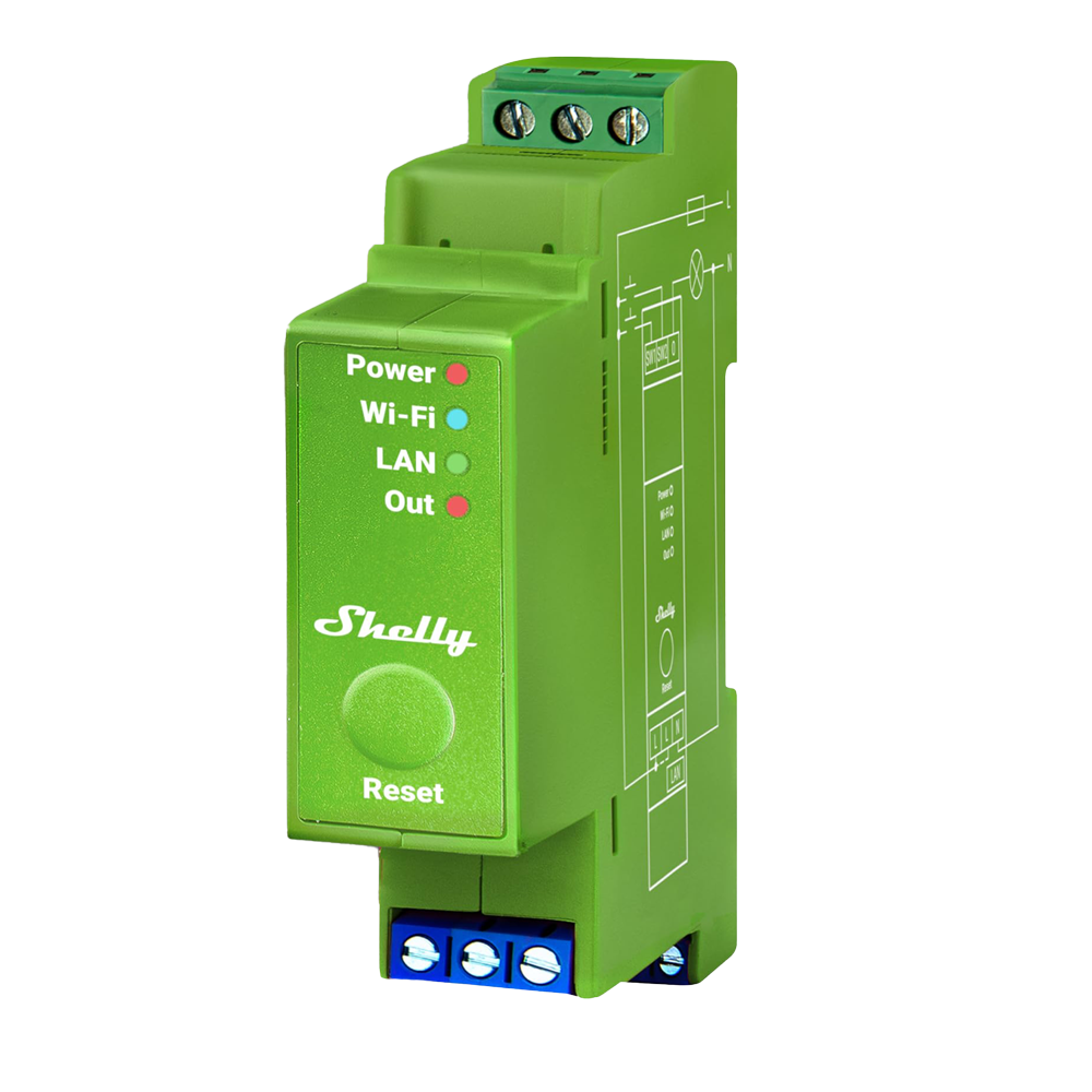 SHELLY SH-PRO-DIMMER-1PM - Shelly Pro Dimmer 1PM - Atenuación (Dimming) / Carril DIN - 1 Canal (Atenuable) / 200W Max - WiFi 2.4GHz / Bluetooth / LAN - Soporta AC 110-240 V / Medidor de Consumo - Compatible con Alexa y Google - imagen 1