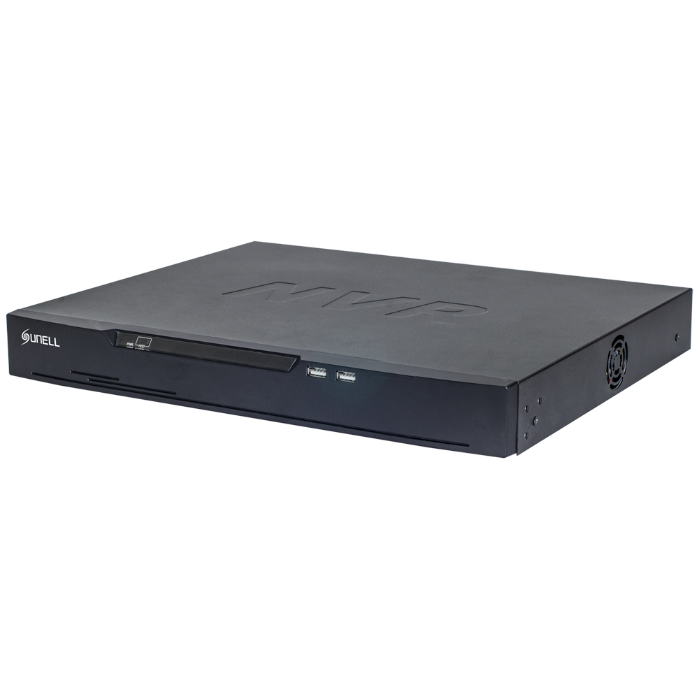 Sunell SN-NVR3816E2-J - Gama Eco - Grabador NVR 16CH IP - Resolución máxima 12Mpx@1ch | Alarmas | Audio - Ancho de banda 160Mbps/160Mbps - Admite 2 discos duros (no incluidos)