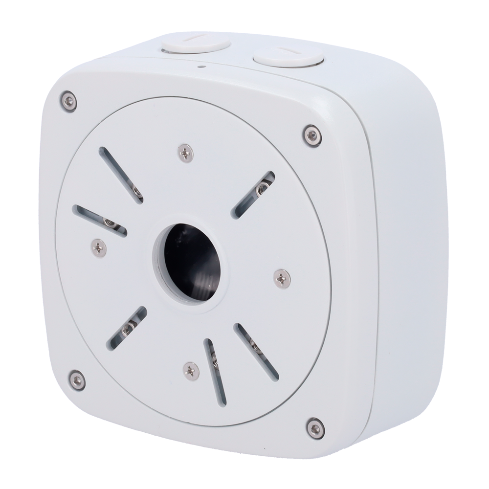 MARCA BLANCA SP803 - Caja de conexiones - Para cámaras bullet o domos - Apto para uso exterior - Instalación en techo o pared - Pasador de cables / Múltiples orificios - Color blanco | 140 (Al) x 140 (An) x 61 (Fo) mm - imagen 1