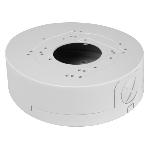 MARCA BLANCA SP955B-BOX - Caja de conexiones - Para cámaras domo - Apto para uso en exterior - Instalación en techo o pared - Pasador de cables - Color blanco | 44 (Al) x 135 (Ø) mm