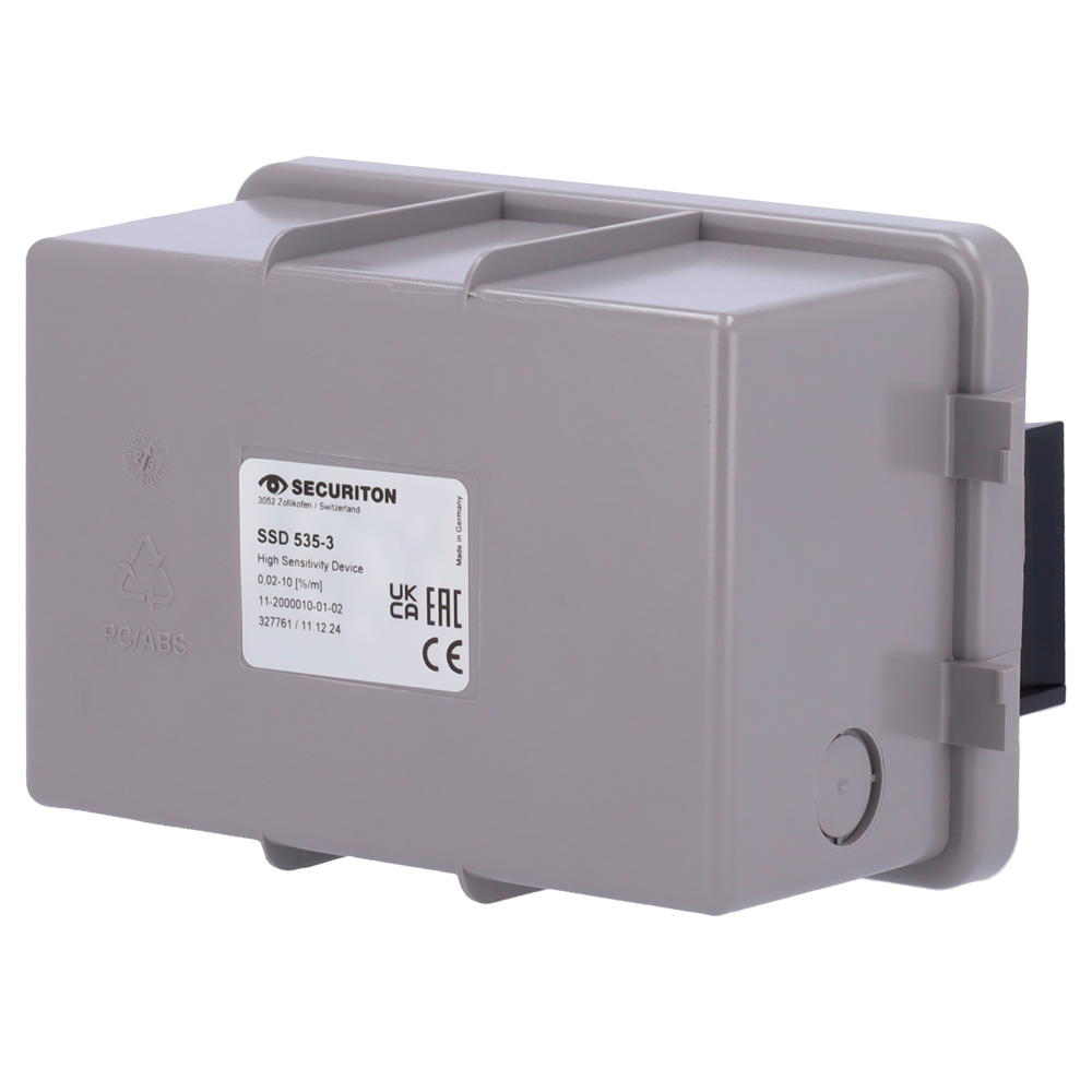 SECURITON SSD535-3 - Dispositivo de detección de humo para ASD 535 - 0,02% Obs./m (umbral de alarma principal) - Señales previas ajustables - Rango de sensibilidad de alarma: 0,02 %/m - 10 %/m - Rango de sensibilidad preseñales: 0,002 %/m - 9 %/m - imagen 1