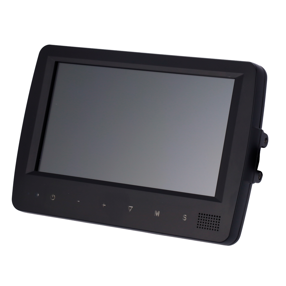 MARCA BLANCA STK-HD140 - Monitor táctil resistente al agua IP 66 - Soporta 4 cámaras con conector M12 - 5 entradas de alarma cableada - Líneas de parking digitales regulable - Altavoz integrado - Rango de voltaje 10 ~32V - imagen 1