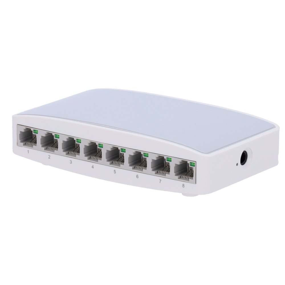 MARCA BLANCA SW08 - Switch de sobremesa - 8 puertos Fast Ethernet - Velocidad 10/100 Mbps - Plug &amp; Play - Soporta IEEE802.3x - Soporta MDI/MDI-X - imagen 1