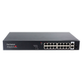 MARCA BLANCA SW16GE2GE1SFP-2BT-250W - Switch PoE - 16 puertos RJ45 + 2 RJ45 Uplink + 1 SFP Uplink - 16x 10/100/1000Mbps + 2x 1000Mbps + 1 x 1000Mbps - 14 Puertos hasta 30W y 2 Puertos hasta 60W - PoE 802.3af/at/bt hasta 250W en total - Enrackable