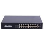 MARCA BLANCA SW1816POE-GF-250-E - Switch PoE - 16 puertos RJ45 + 2 SFP Uplink - 16x 10/100/1000Mbps + 2x 10/100/1000Mbps - 16 Puertos PoE 802.3af/at hasta 30W por puerto - Potencia PoE total 250W - Enrackable - imagen 1