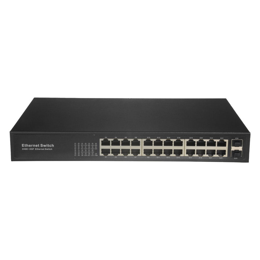 SAFIRE SW2624GT-2GF - Switch - 24 puertos RJ45 + 2 SFP GIGA - Velocidad de puertos 10/100/1000 Mbps - Máximo 20W - Plug &amp;amp; Play - Tecnología de ahorro de energía - imagen 1
