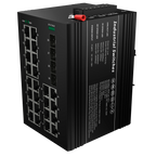 MARCA BLANCA SW2624HIPOE-MGF-360-DIN - Switch PoE Marca Blanca - Montaje en carril DIN - 24 Puertos Gigabit + 4 SFP Gigabit - 90W puertos 1-2 23-24/30W puertos 3-22 /Max 360W - IEEE802.3af/at/bt | PoE/PoE+/Hi-PoE - VLAN/STP/RSTP/MSTP/ERPS/SNMP/ACL - Stati - imagen 1