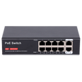 MARCA BLANCA SW8FE2FE-100W - Switch PoE - 8 puertos PoE + 2 Uplink RJ45 - Velocidad 10/100 Mbps - PoE IEEE 802.3 af/at - Hasta 100W en total para todos los puertos