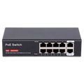 MARCA BLANCA SW8FE2GE-100W - Switch PoE - 8 puertos PoE + 2 Uplink RJ45 - Velocidad 10/100 Mbps + Uplink 1000Mbps - PoE IEEE 802.3 af/at - Hasta 100W en total para todos los puertos